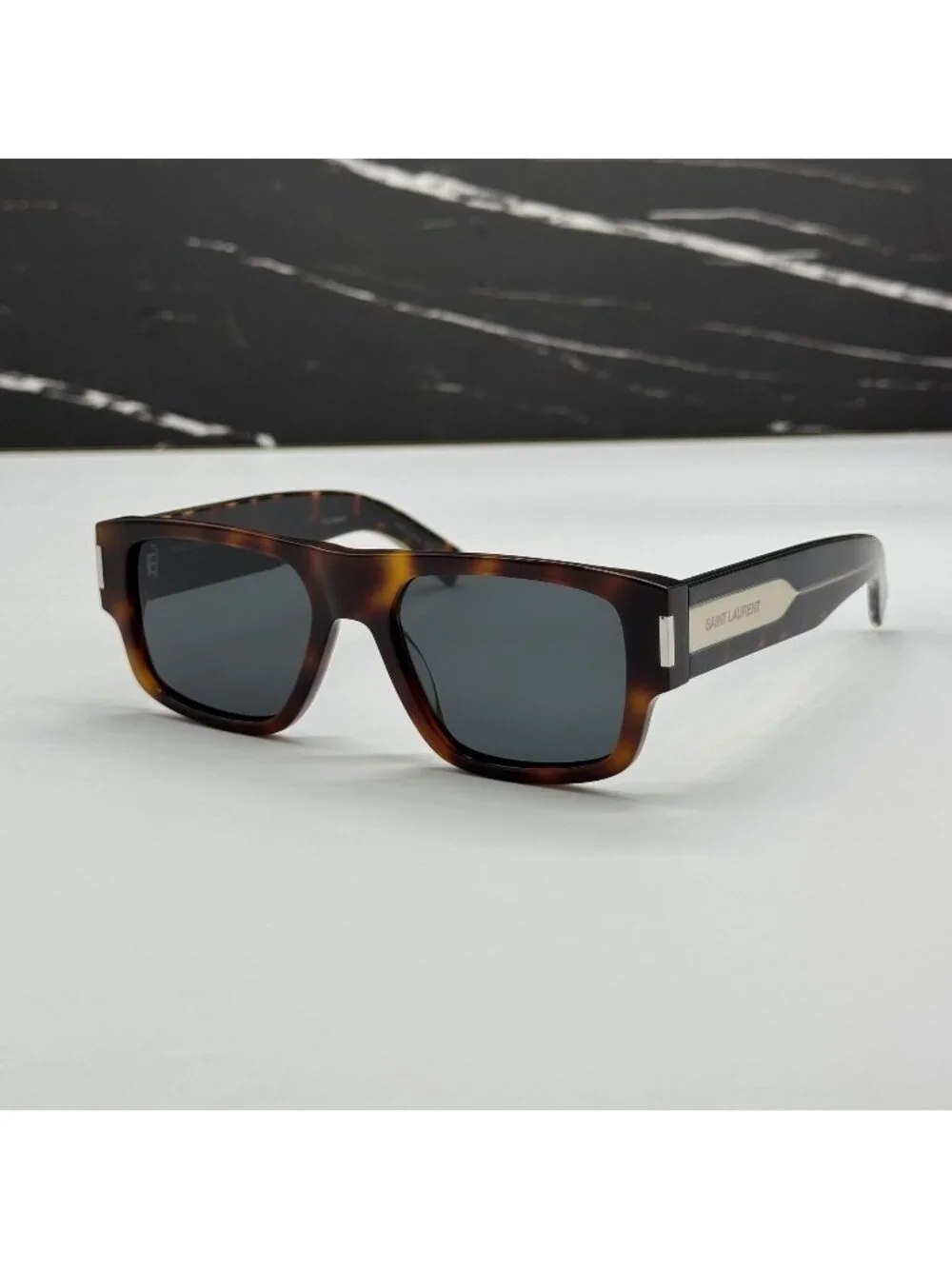 NWT Saint Laurent SL659 002 Havana Gray Square Sunglasses